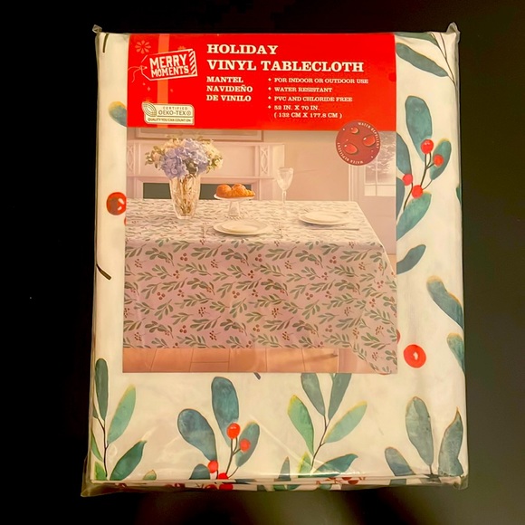 Holiday Vinyl Indoor/Outdoor Oblong Tablecloth - Picture 2 of 3